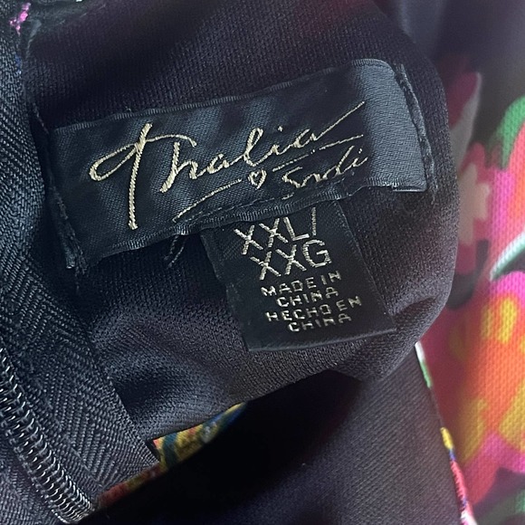 Thalia Sodi Dress Womens Plus Size 2X XXL Multicolored Floral Cold Shoulder - Picture 8 of 14